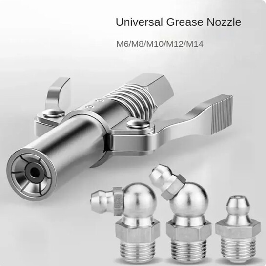 Double Handle Oil Nozzles: High Pressure, Quick Release Lock Grease Gun Coupler gallery