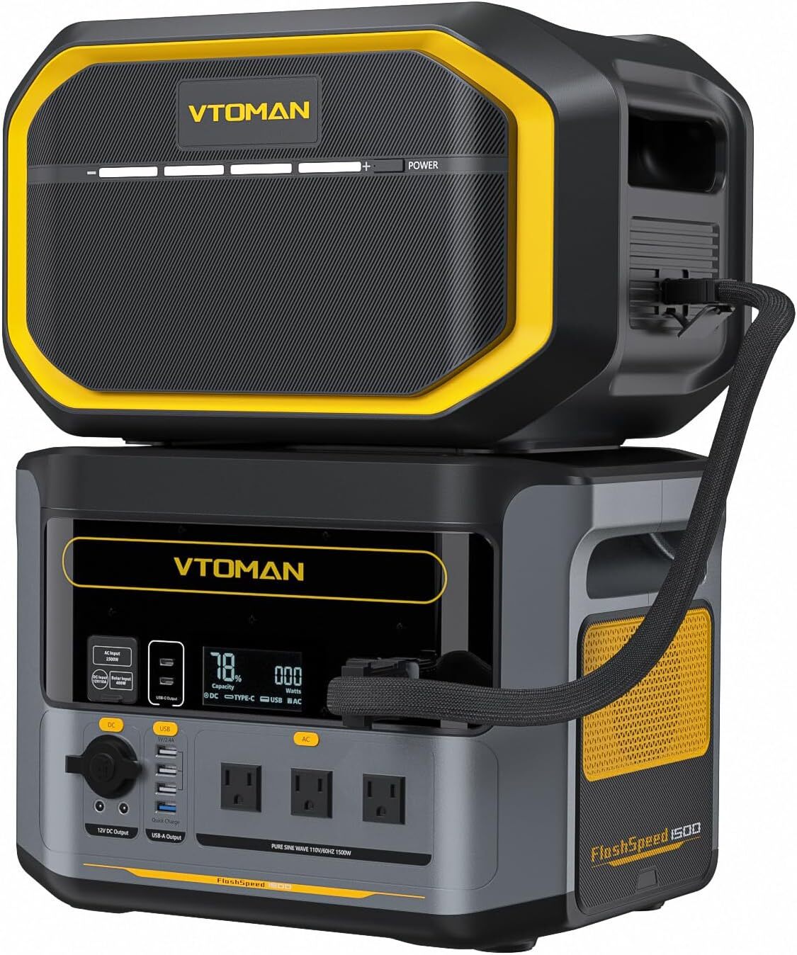 VTOMAN FlashSpeed 1500 Power Station With Extra Battery 3096Wh Solar Generator gallery