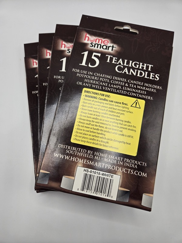 60 Count Tealight Candles - Unsented - Burns Up To 4 Hours-4/15 packs-Home Smart gallery