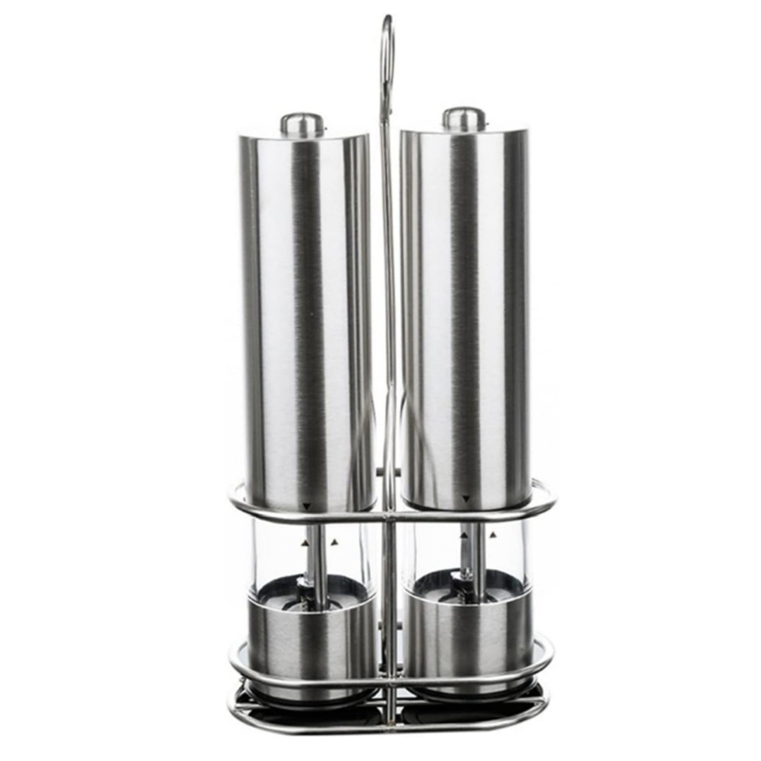 2PCS Electric Salt Pepper Grinder with Shelf Mill Shakers Set Adjustable gallery