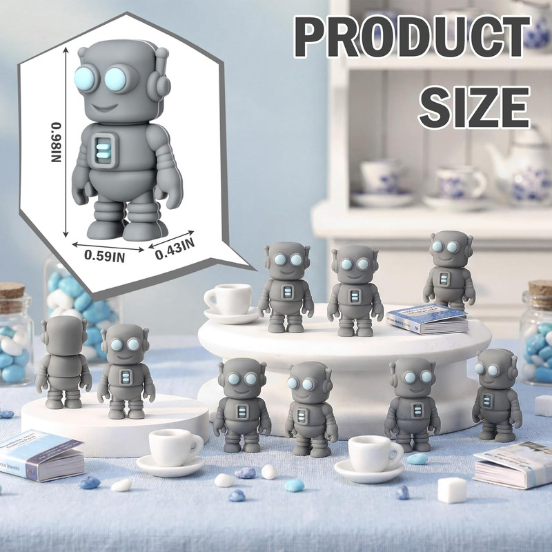 100 Pcs Mini Rubber Robot Figures Bulk Miniature Robot Figurines Robots Theme Pa gallery