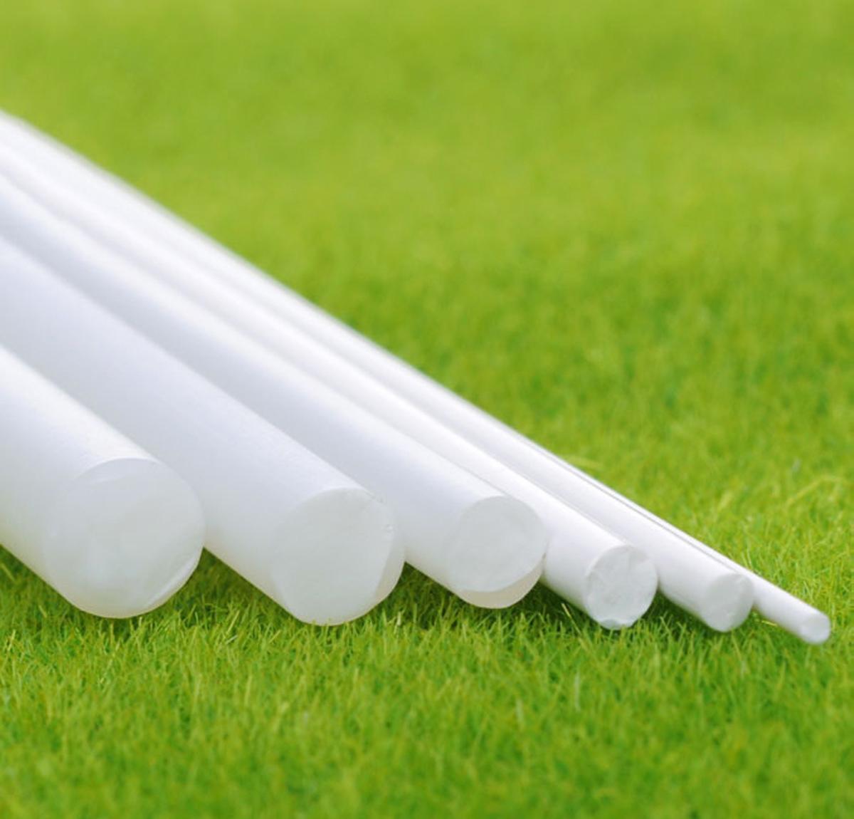 US Stock 10x ABS Styrene Plastic Round Bar Rod Dia 1mm length 9.8" 250mm White gallery