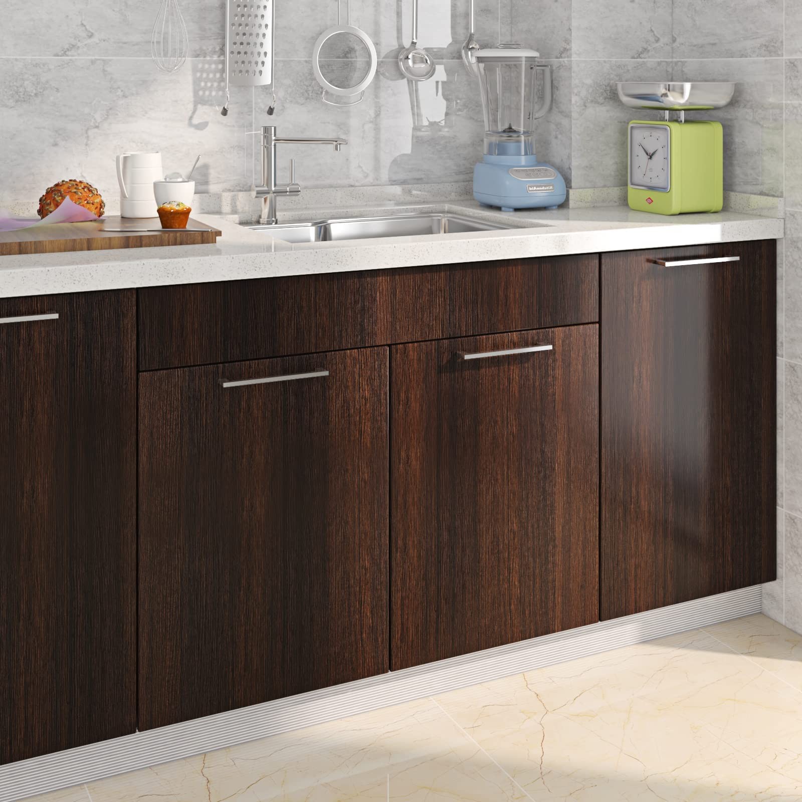 FunStick Brown Walnut Wood Contact Paper for Cabinets 15.8"W x 78.8"L, gallery