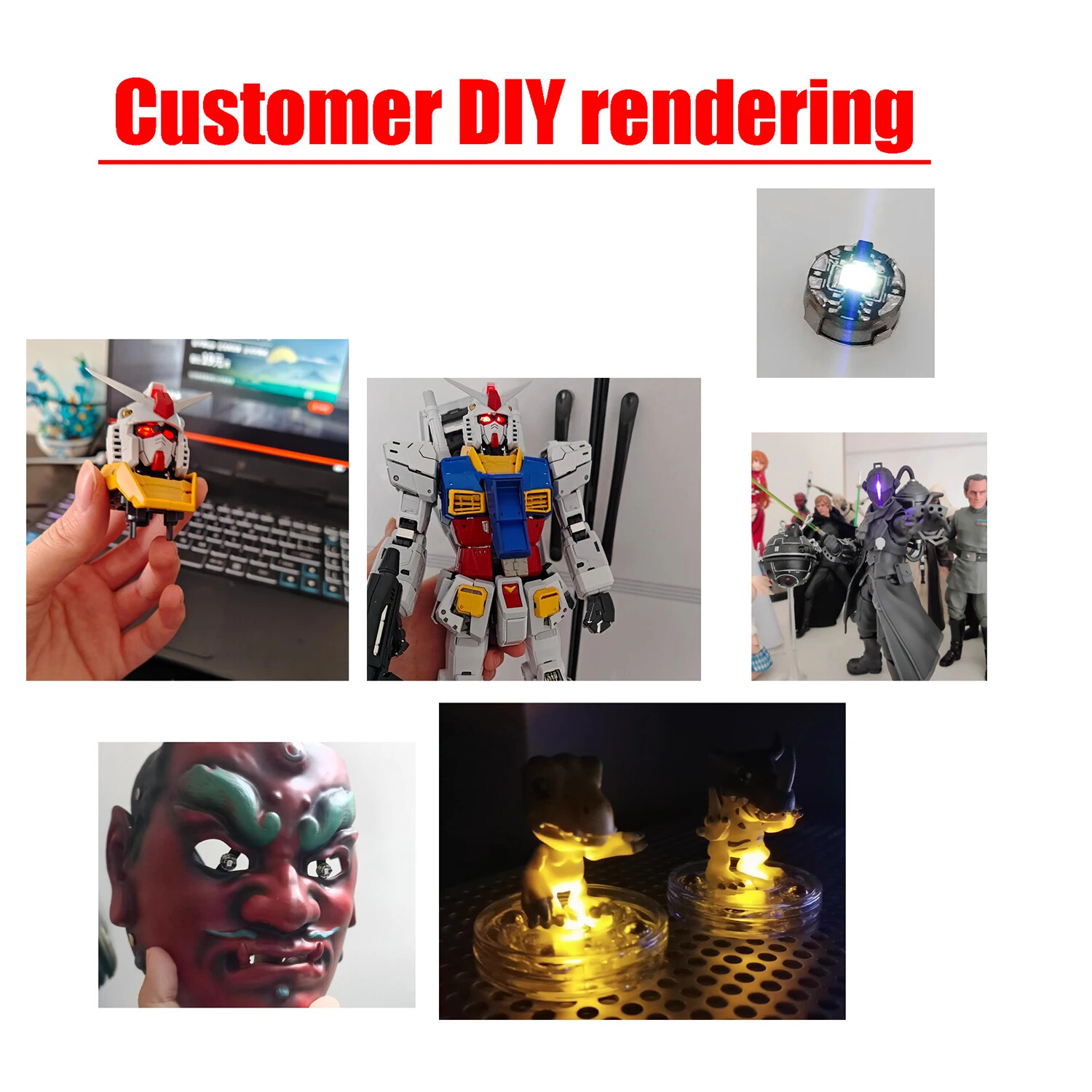 3PCS Super Bright LED Magnetic Light Control Lamp Diy Toys Model Decorative gallery