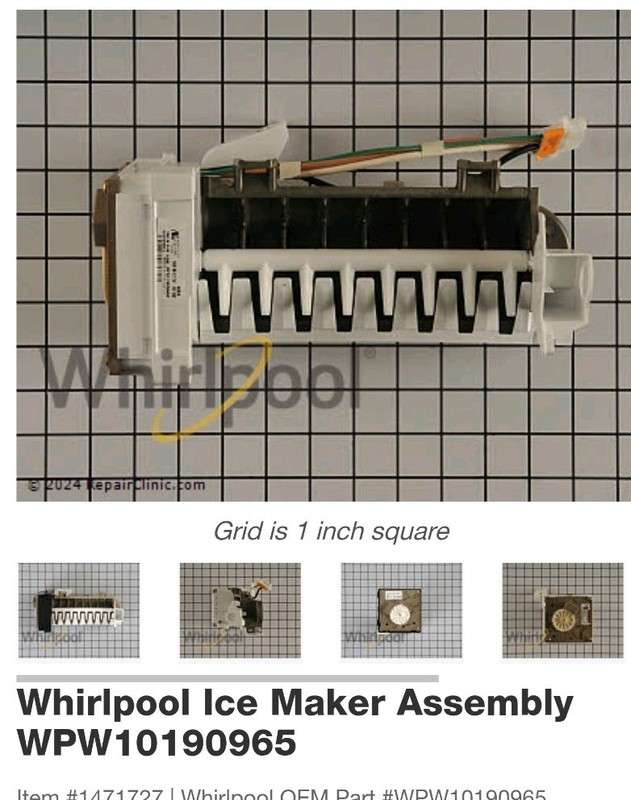 NEW SEALED FACTORY BOX OEM WHIRLPOOL REFRIGERATOR Freezer ICE MAKER #W10190965 gallery