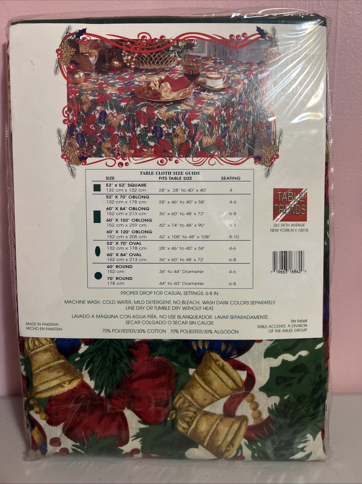 NEW Christmas Table Cloth Oblong 60” X 84” Colorful Polyester Cotton Blend gallery