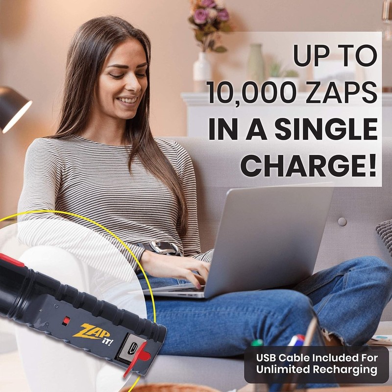 ZAP IT! Bug Zapper Rechargeable Bug Zapper Racket, 4,000 Volt, USB Charging gallery