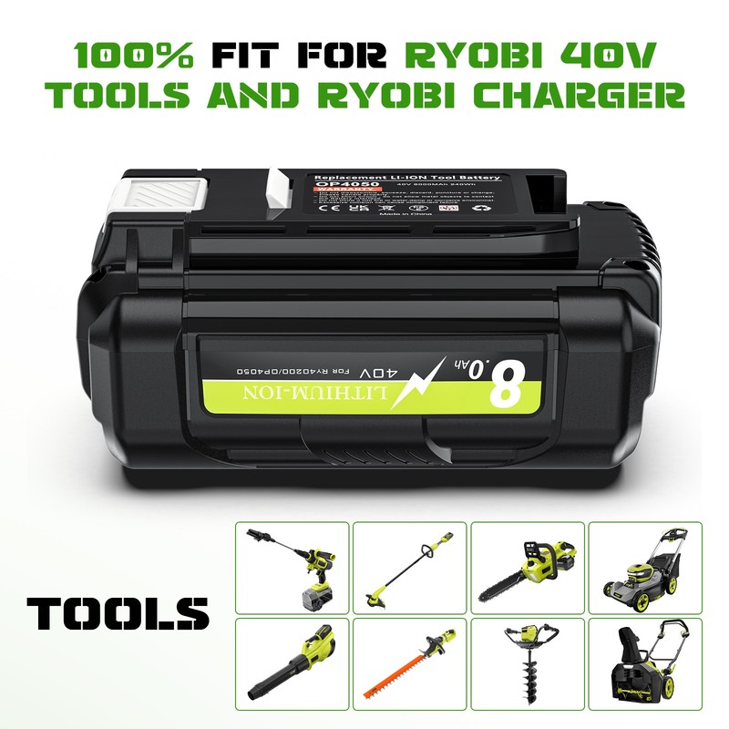 8-10Ah Replacement Battery For Ryobi 40V Lithium Battery OP4050 OP40261 OP40602 gallery