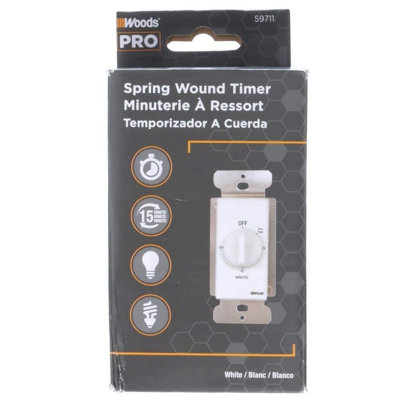 Woods 20A 15-Min In-Wall Countdown Timer Switch White 120V gallery