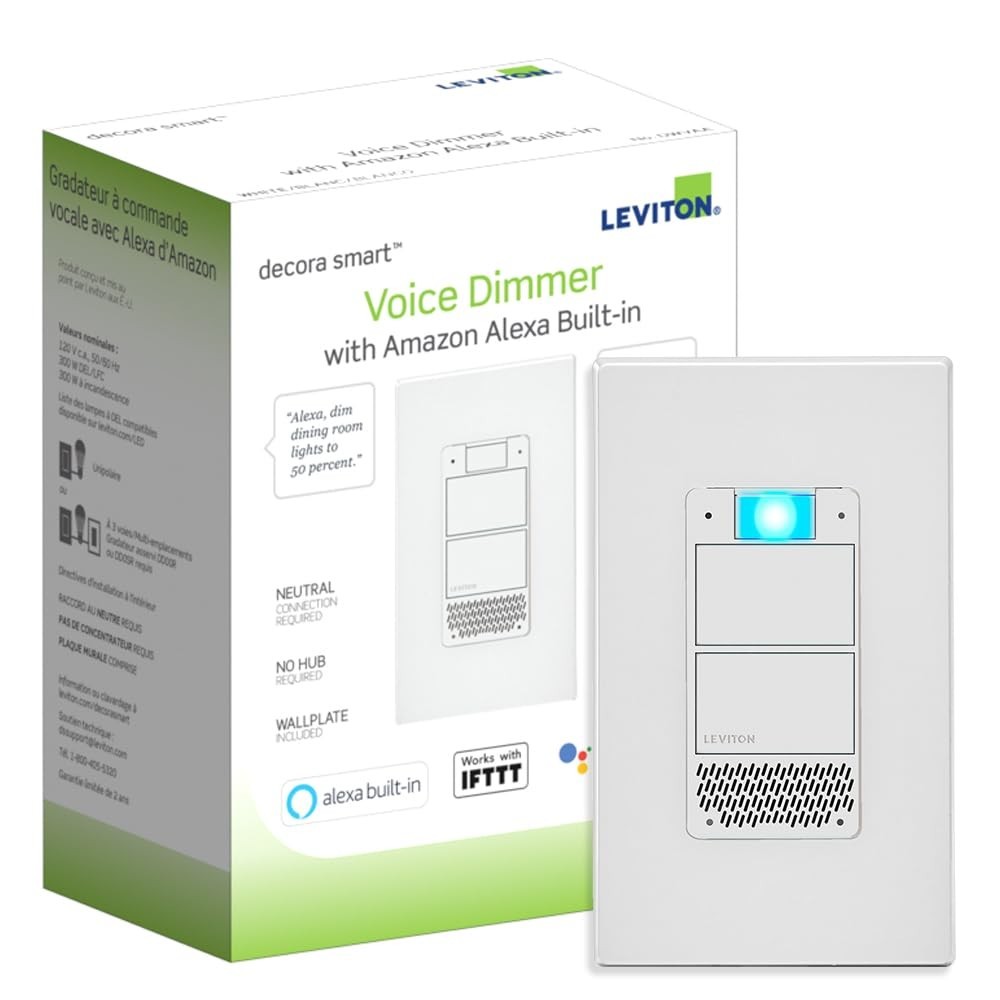 Leviton Decora Smart WiFi Voice Dimmer DWVAA w/ Amazon Alexa Built-in, IFTTT... gallery