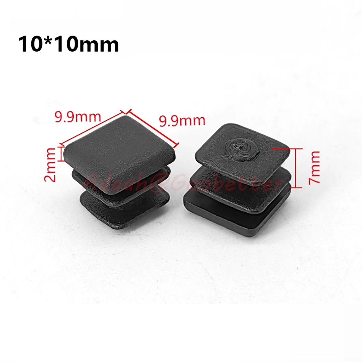 Square Plastic End Caps For Tubing Blanking Plugs Inserts Furniture Feet Black gallery