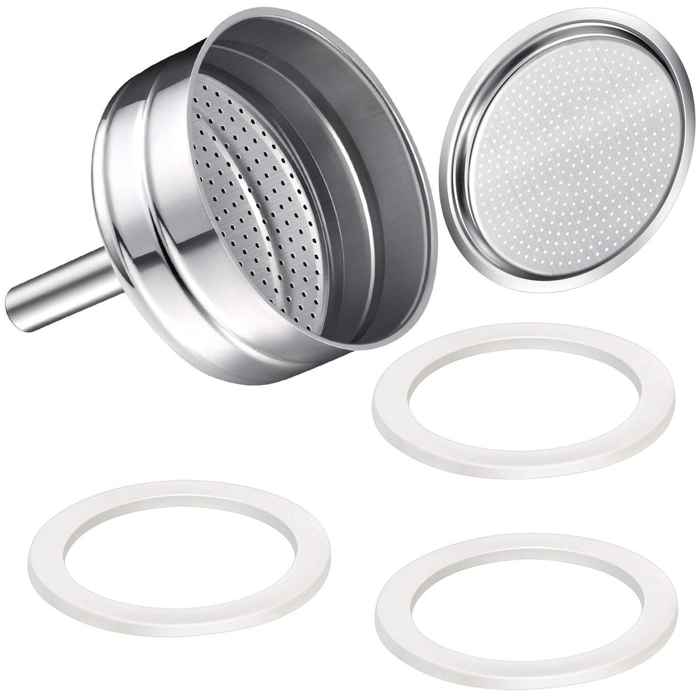 Moka Express Replacement Funnel Kit, 3 Packs Gasket 6-Cup, Multicoloured