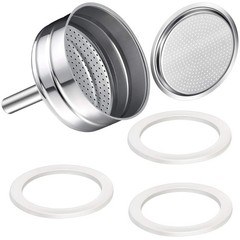 Moka Express Replacement Funnel Kit, 3 Packs Gasket 6-Cup, Multicoloured
