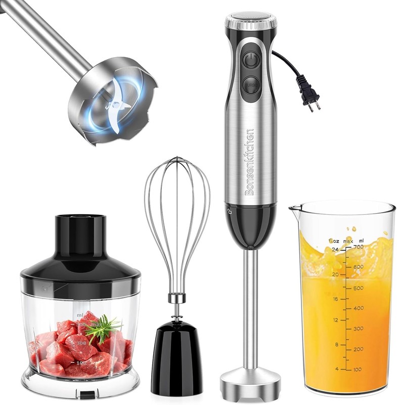 Immersion Blender Handheld with Food Processor, 20 Speeds Hand Blender with T... gallery