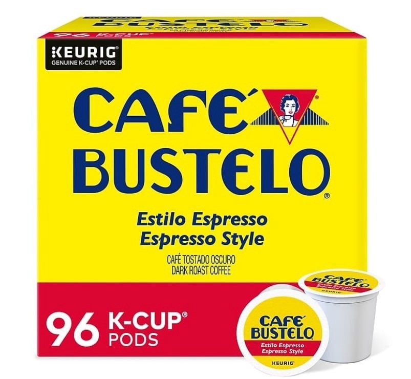 Café Bustelo Espresso Style Dark Roast, Single Serve Coffee Pods, 96 Count
