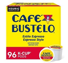 Café Bustelo Espresso Style Dark Roast, Single Serve Coffee Pods, 96 Count