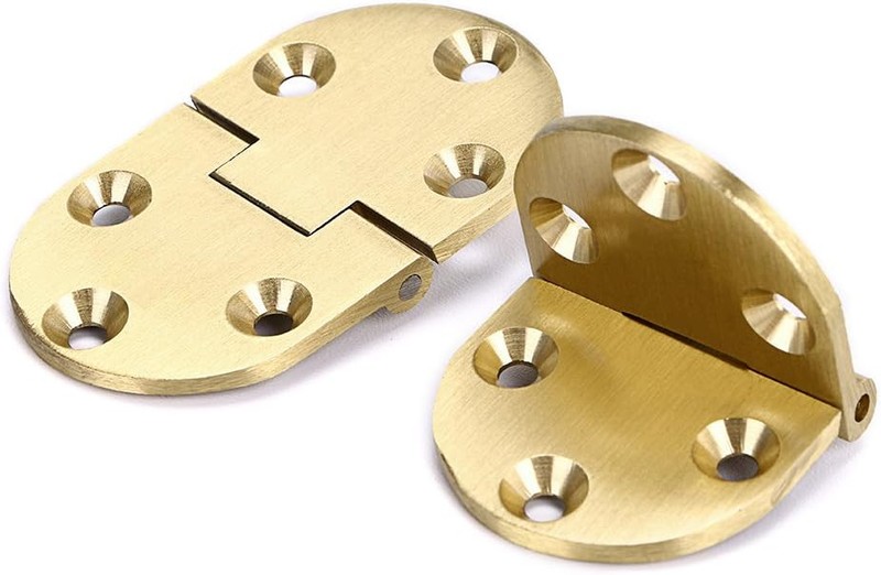 2 Pack 90 Degree Flip Top Hinges Solid Brass For Folding Tables 55Lb Capacity gallery