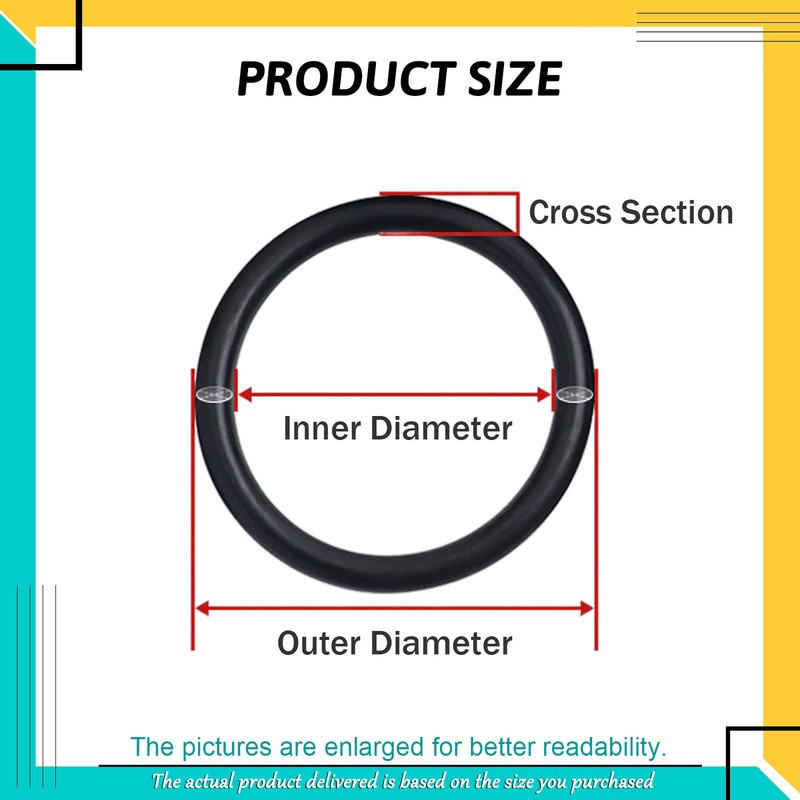 100-Pack Rubber Watch Case Back O Ring Round Gasket 3mm-63mm (1mm Thick) NBR 70 gallery