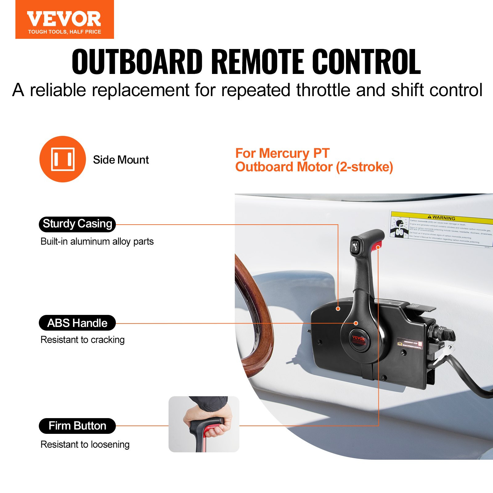Boat Throttle Control - Side-Mounted Outboard Remote Control Box for Mercury PT gallery