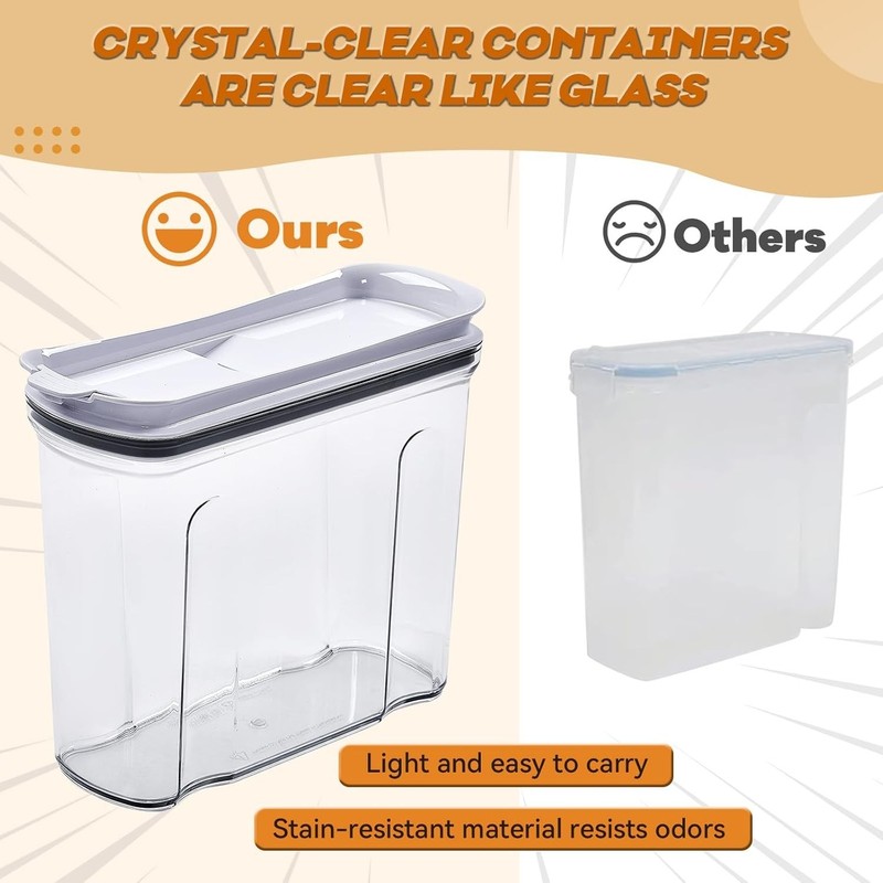 Cereal Containers Storage Set, Airtight Food Storage Container with Lid 4L/13... gallery