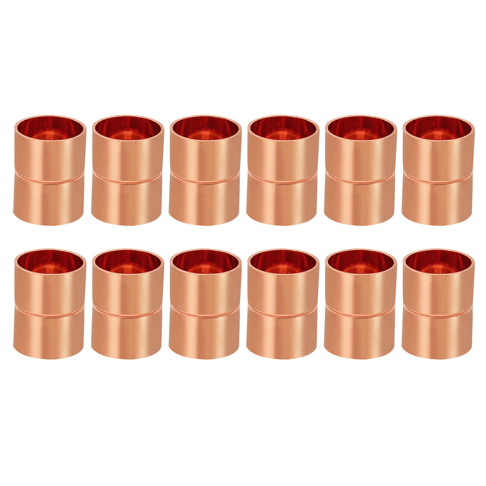 12Pcs 3/4" ID Copper Coupling Fittings Rolled Stop Straight Pipe Welding Joint gallery