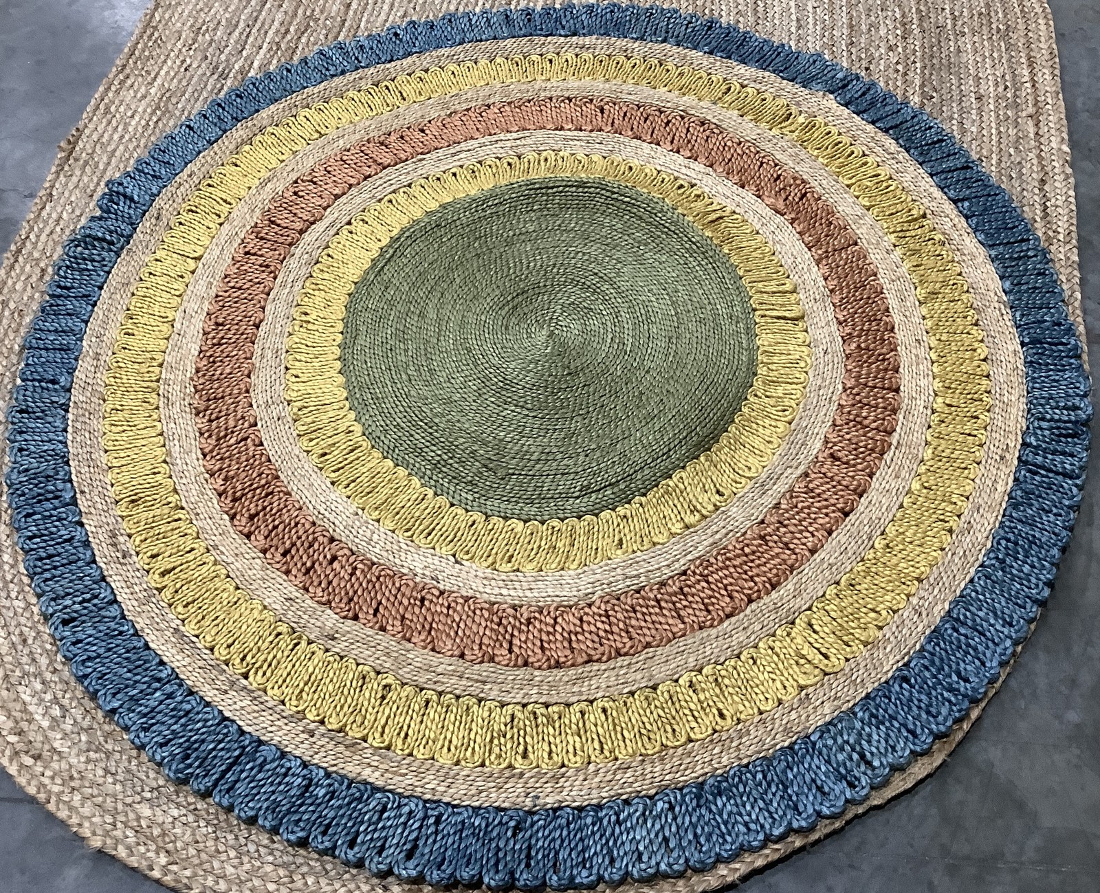 BLUE / MULTI 5'-0" x 5'-0" Broken Thread Rug, Reduced Price 1172685437 NF201C-5R gallery