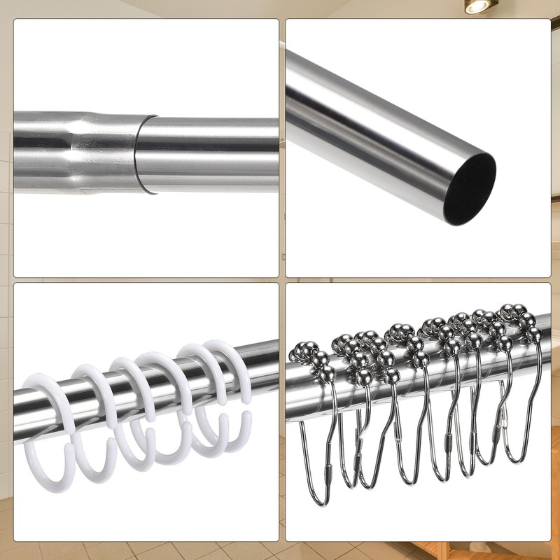 Stainless Steel L Shaped Corner Shower Curtain Rod 75-95cm/30"-37" gallery