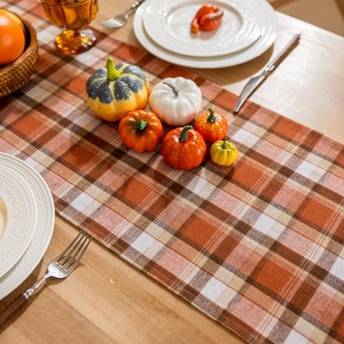 Thanksgiving Rust Tartan Table Runner - 13x48 Inch 13 x 48 Inch Rust Plaid gallery