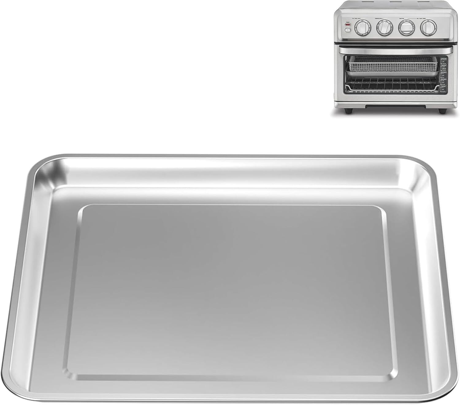 Stainless Steel Baking Tray Pan Compatible with Cuisinart Toaster Oven Tray,S... gallery