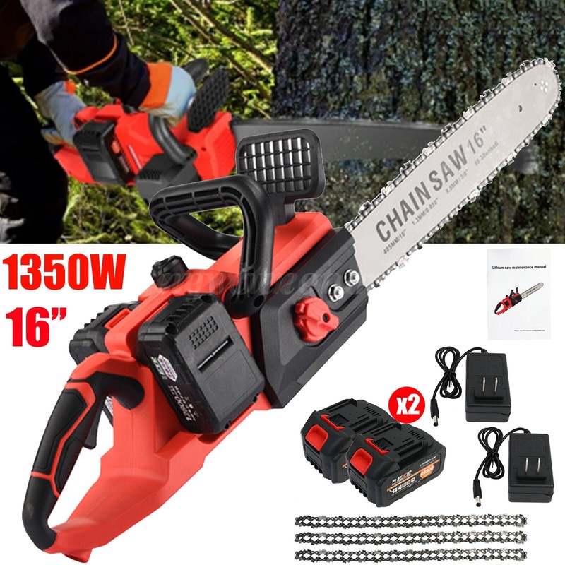 12/16" Cordless Chainsaw Brushless Electric Handheld Chain Saw w/Battery&Charger gallery