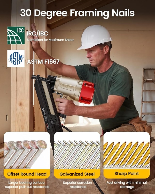 Electro-Galvanized Framing Nails 2 Inch 30 Degree/--~ gallery