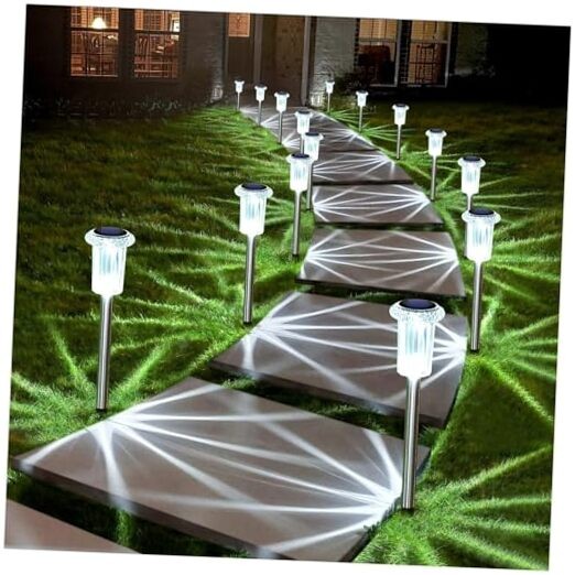 Solar Lights Outdoor 10 Pack Waterproof 6000K Cold White LED Cold White 10Pack gallery