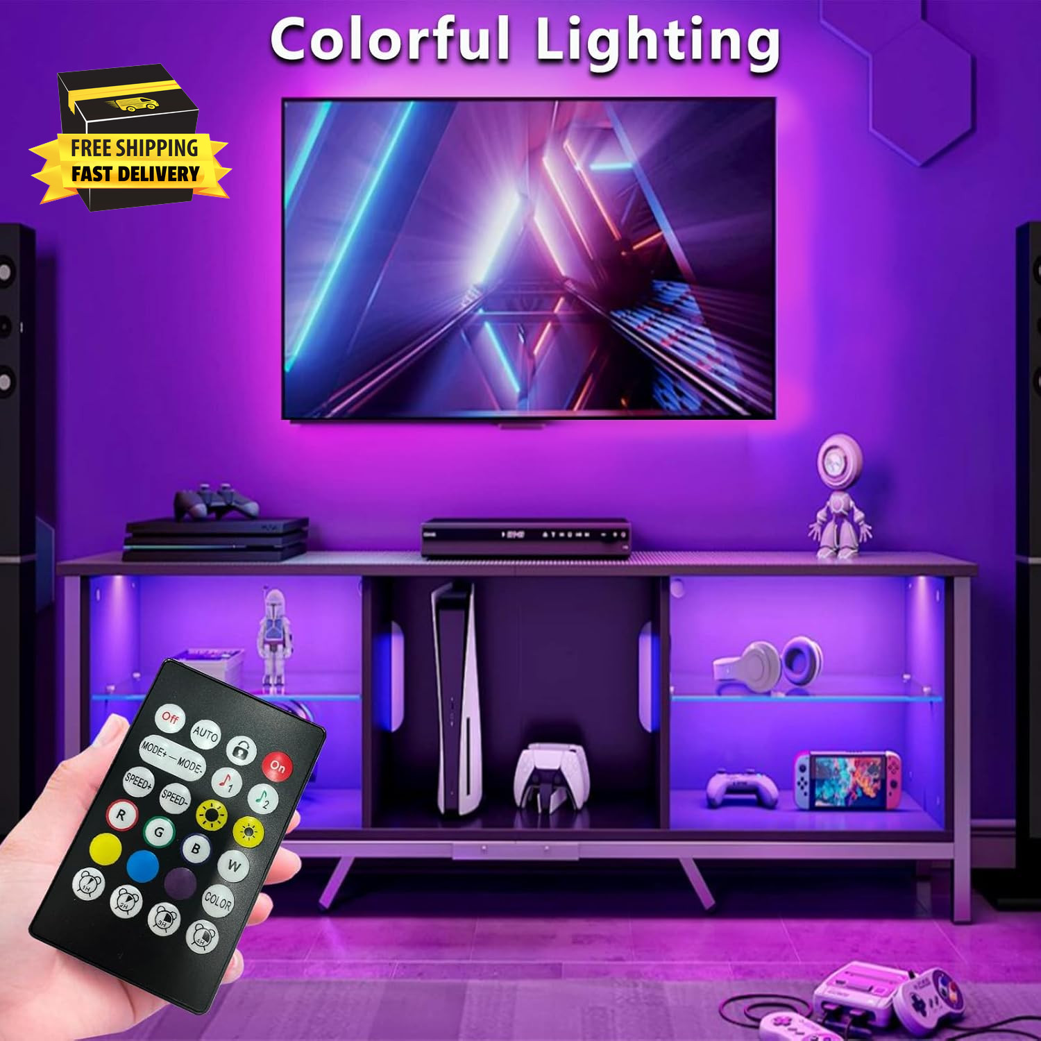 LED Lights for TV Backlight, 16.4Ft RGB LED Light for 45-75 Inch Tvs, Music Sync gallery