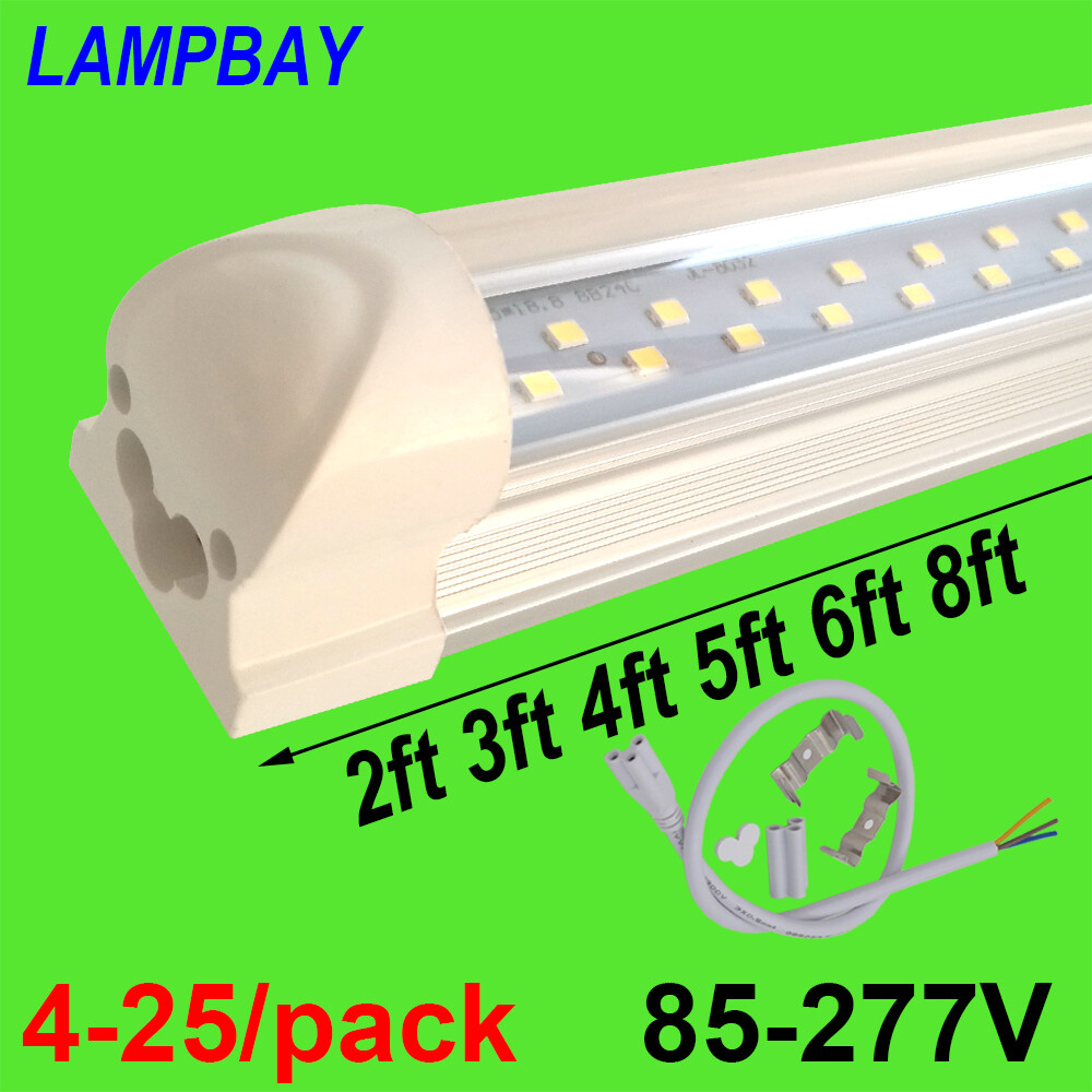 LED Tube Lights 2ft 3ft 4ft 5ft 6ft 8ft Double Row Lighting T8 Integrated Bulb gallery