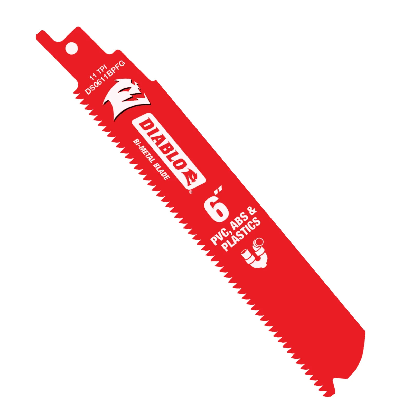 Diablo 6” 11TPI Bi-Metal Reciprocating Saw Blade for PVC, ABS, and Plastics 5pk gallery
