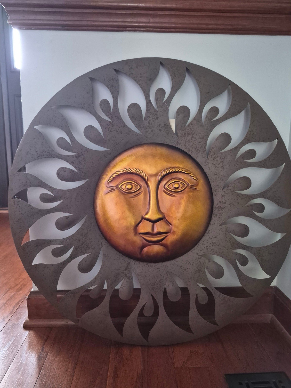 Round Metal Sun Wall Plaque, Brown Abstract Decorative Decor, Adults, Any Room gallery