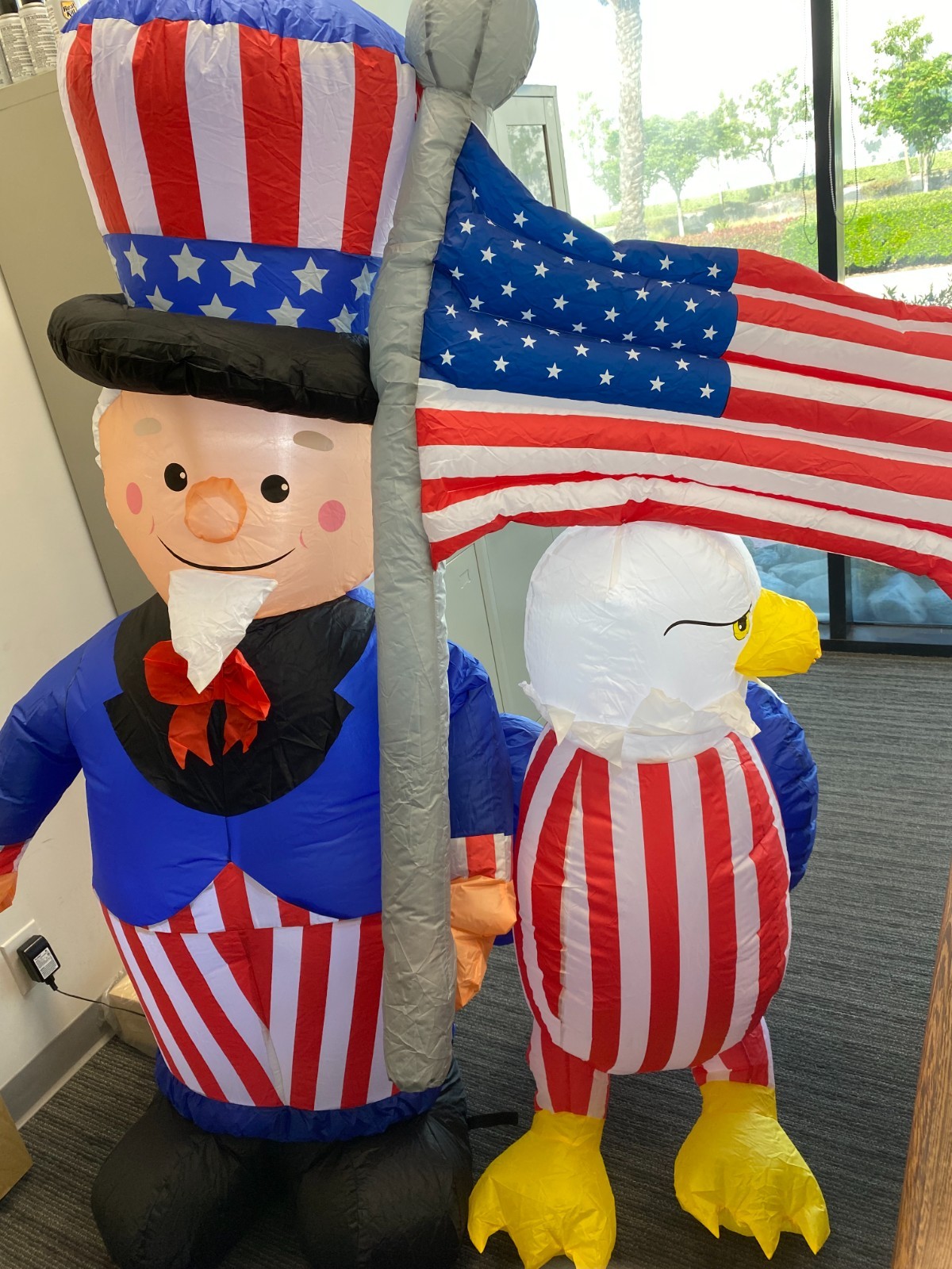 6ft High Inflatable Patriotic Independence Day 4th July Uncle Sam Flag Eagle 401 gallery
