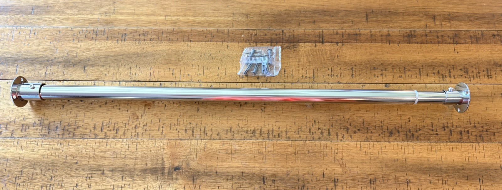 Closet Rod For Hanging Clothes, Chrome, Adjustable 30” to 48”, 50 Lb. Capacity gallery