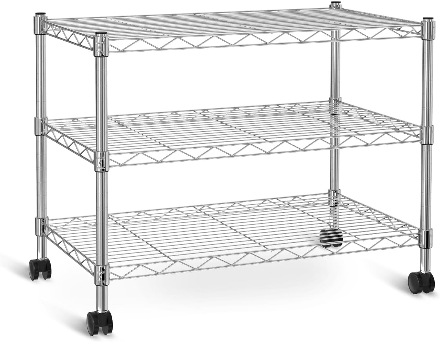 Simple Deluxe Heavy Duty 3-Shelf Shelving Unit 24"D x 14"W x 20"H Chrome 3 Tier gallery