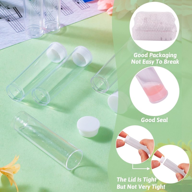 100Pcs Transparent Clear Plastic Small Empty Storage Tubes Bead Container Set gallery