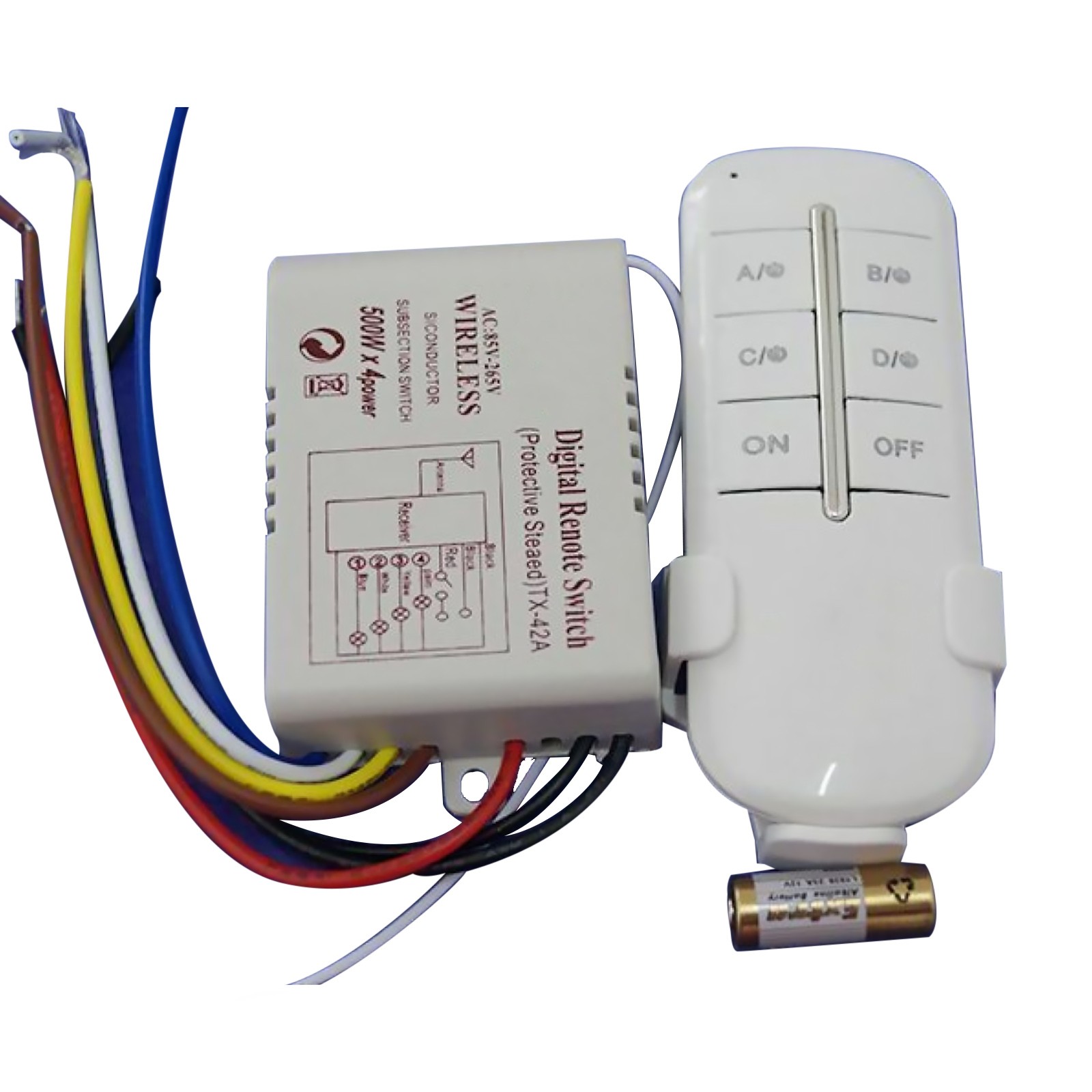4-Way ON/OFF AC 110V-240V Light Digital Wireless Wall Switch with Remote Control gallery