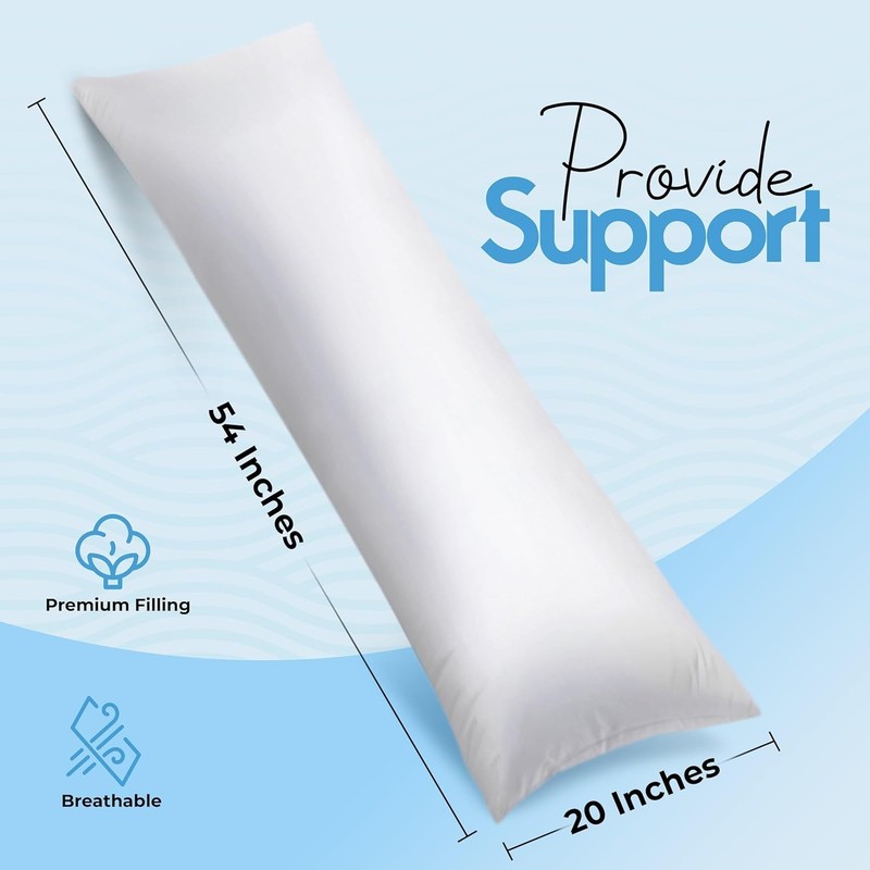 Utopia Bedding Full Body Pillow for Adults (White, 20 x 54 Inch), Long Pillow In gallery
