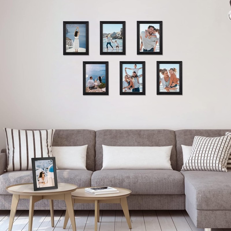 Versatile 5x7 Black Frame Set—7 Stylish Frames for Portrait or Landscape Use gallery