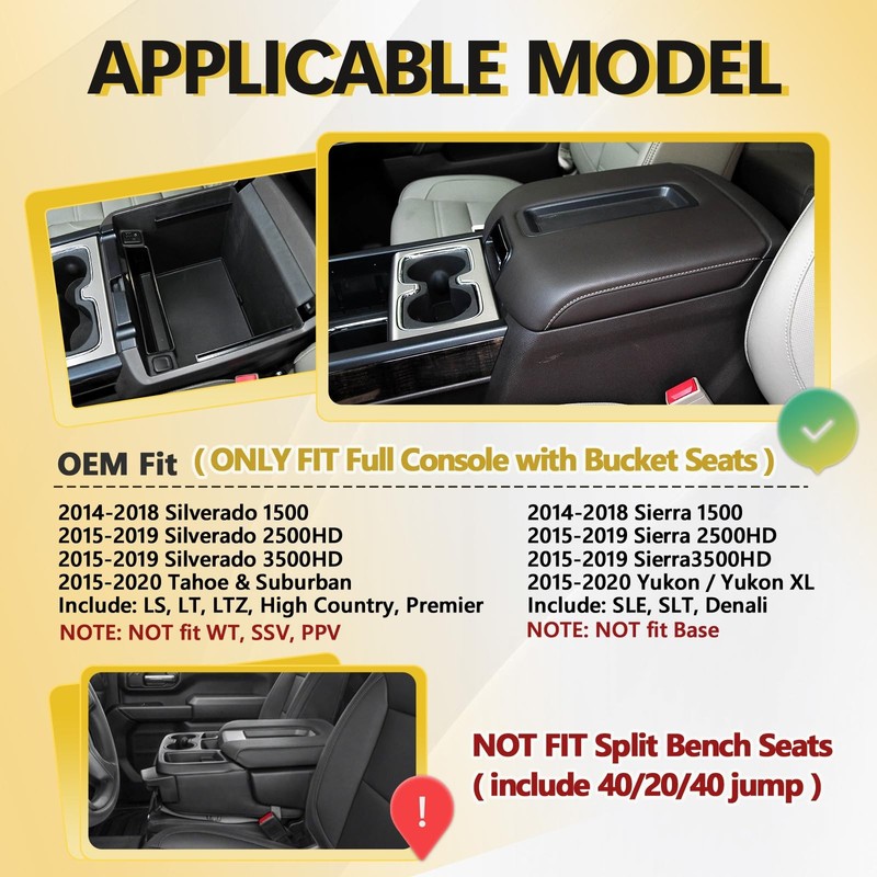 Center Console Organizer Tray Compatible with 2014-2018 Chevy Silverado/GMC S... gallery