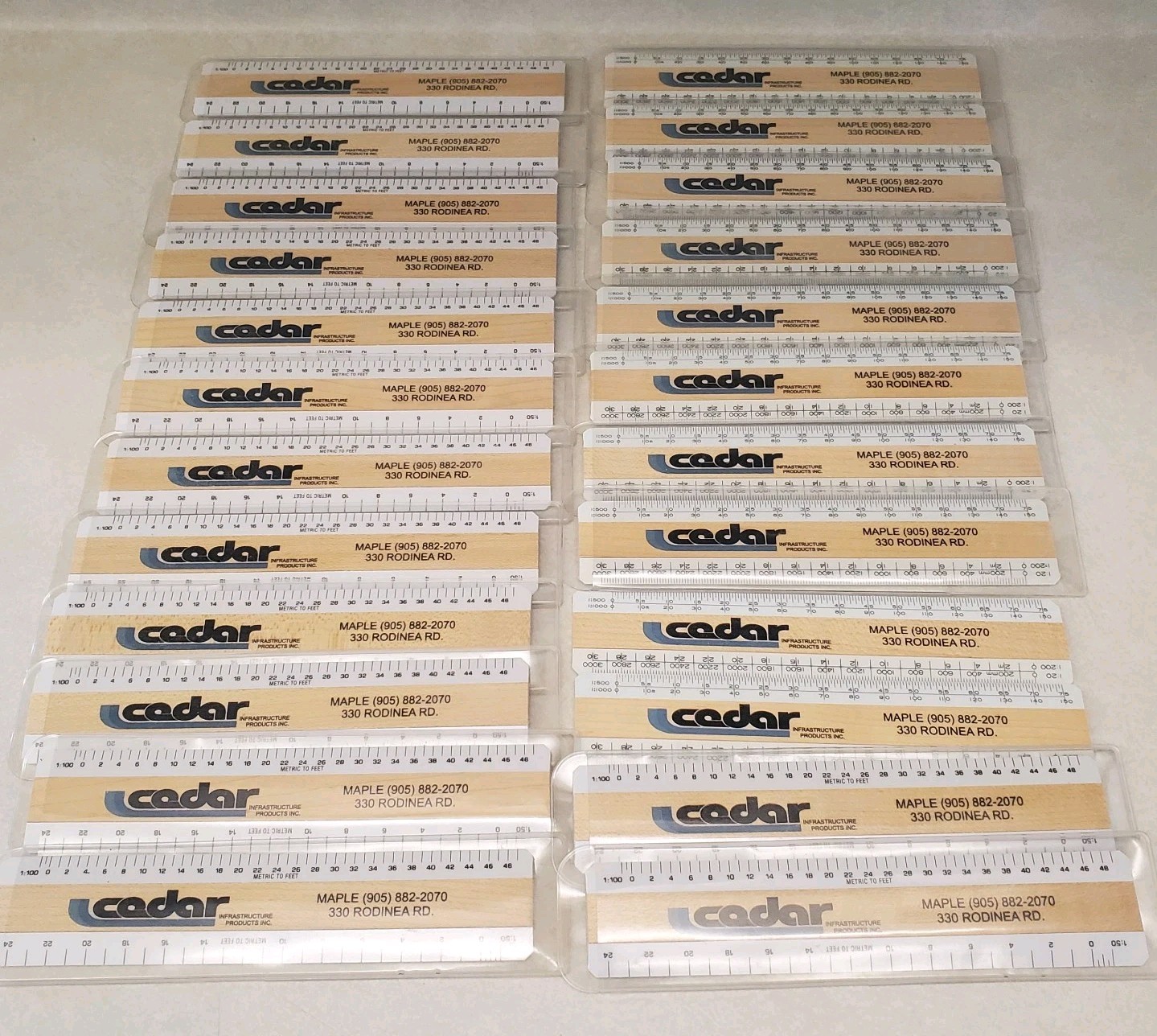 Engineering Scale 6" Promotional Ruler Lot Wood & Plastic Metric to Feet Scales gallery