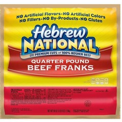 Hebrew National Quarter Pound Beef Franks Premium Cuts0 Kosher Beef- 3.5LB