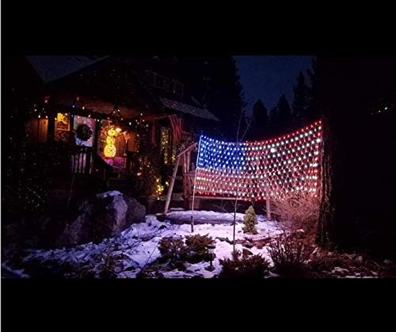 American Flag String Lights, Waterproof Led Flag Net Light, with 420 Super Brigh gallery