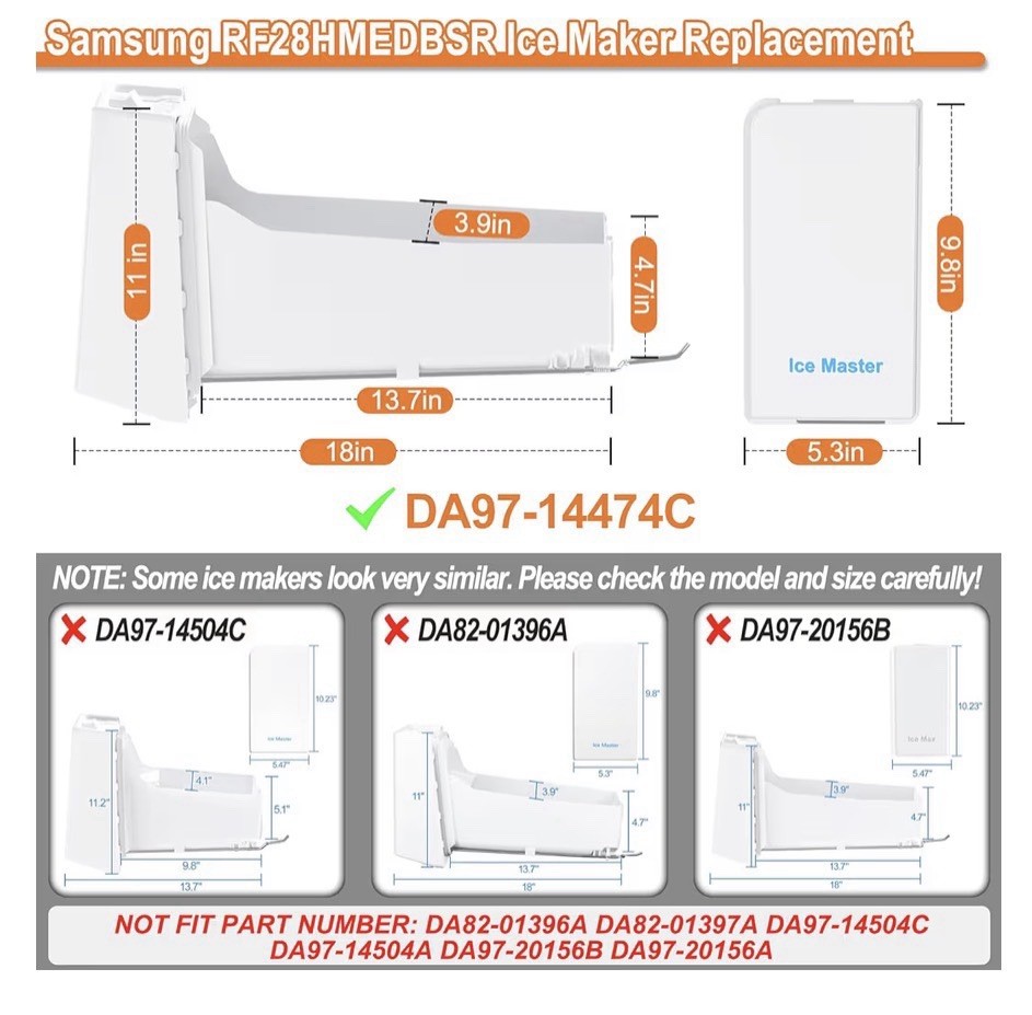 Ice Bucket Compatible with Samsung Refrigerator DA97-14474C RF28HFEDTSR gallery