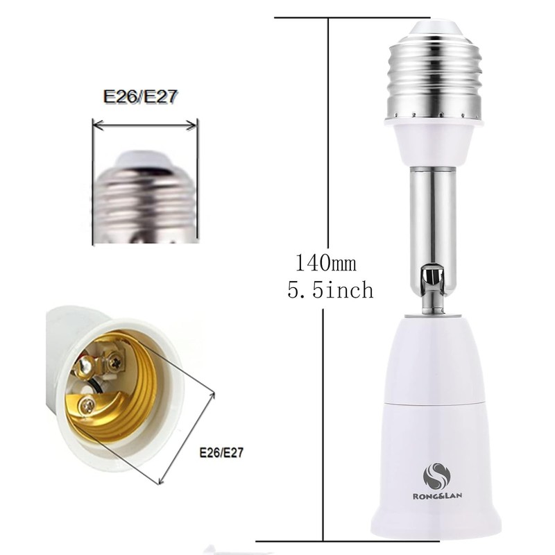 4 Pack E27 Adjustable Flexible Light Bulb Extension Socket Lamp Adapter Extender gallery