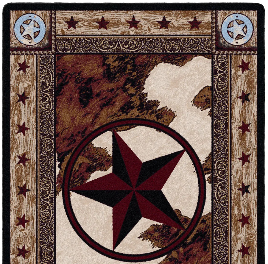 American Dakota Ranger Hideout Star Southwest Country Farmhouse Accent Rug 4'x5' gallery